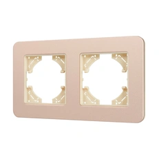 Изображение Рамка 2 поста алюминиевая Arlight AKYRI, золото светлое soft-touch 049739