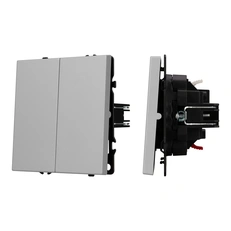 Изображение Выключатель 2-клавишный Arlight NOBE, никель soft-touch 059420(1)
