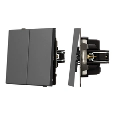 Изображение Выключатель 2-клавишный Arlight TENDO графитовый soft-touch 054546