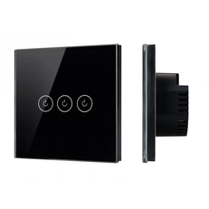 Изображение Выключатель сенсорный SWT-OMALI-S03-ZB-BK (250V, 10A, Zigbee) (Arlight, Стекло)