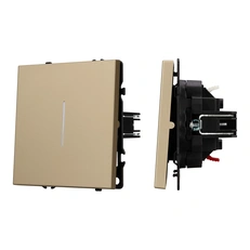 Изображение Выключатель 1-клавишный с подсветкой Arlight NOBE, золотой песок soft-touch 054259(1)