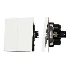 Изображение Выключатель 2-клавишный проходной Arlight TENDO, белый soft-touch 054556