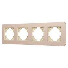 Изображение Рамка 4 поста алюминиевая Arlight AKYRI, золото светлое soft-touch 049745