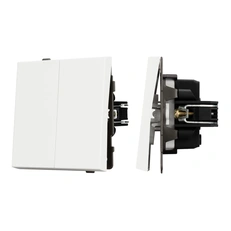 Изображение Выключатель 2-клавишный Arlight TENDO, белый soft-touch 054547