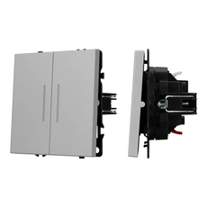 Изображение Выключатель 2-клавишный с подсветкой Arlight NOBE, никель soft-touch 059418(1)