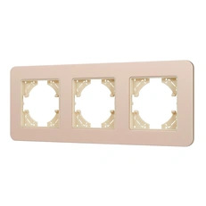 Изображение Рамка 3 поста алюминиевая Arlight AKYRI, золото светлое soft-touch 049742