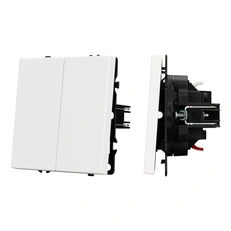 Изображение Выключатель 2-клавишный Arlight NOBE, белый кварц soft-touch 054238(1)