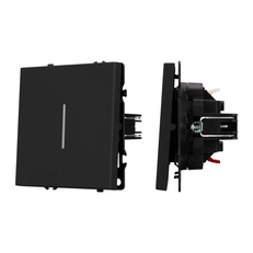 Изображение Выключатель 1-клавишный с подсветкой Arlight NOBE, черный оникс soft-touch 054258(1)