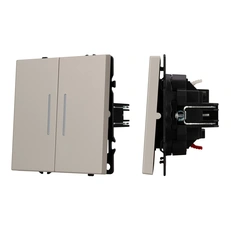 Изображение Выключатель 2-клавишный с подсветкой Arlight NOBE, кашемир soft-touch 059417(1)