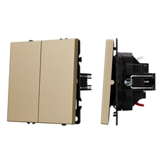 Изображение Выключатель 2-клавишный Arlight NOBE, золотой песок soft-touch 054253(1)